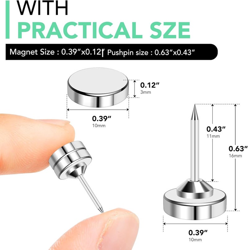 E BAVITE Magnetic Push Pins, 20 Sets Magnet Thumbtack for Wall Bulletin Board Strong Decorative Pushpins Clip for Map Picture Hanging Kit Poster Holder - Image 2